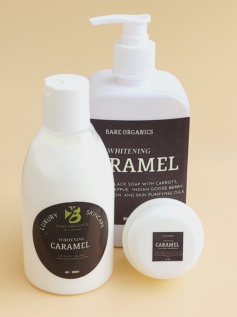 CARAMEL SKINCARE SET, 3-in-1 set RoyalGlow Organics