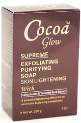Cocoa Glow Supreme Exfoliating Purifying Skin Lightening Soap 7 oz / 200g Cocoa Glow