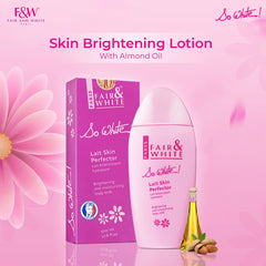 Fair & White So White, Brightening Lotion | 500ml / 17.6 fl oz | Hyperpigmentation Treatment, Dark Spot Remover for Body, Knees, Elbows, Armipts | with Almond Oil fair and white