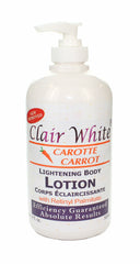 Clair & White Lightening Carrot Lotion 16.9 oz / 500 ml