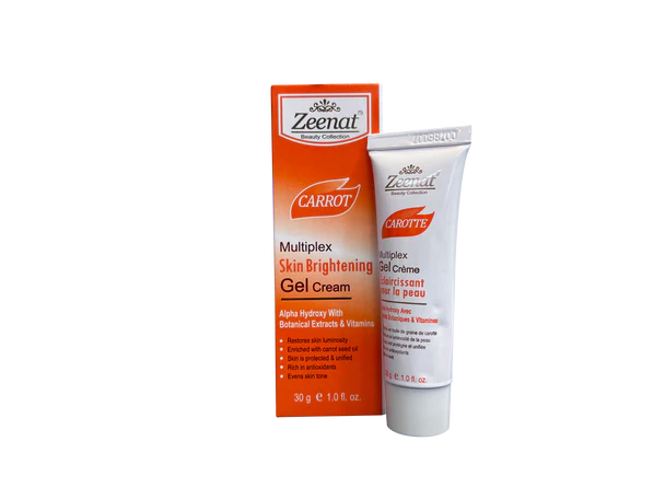 Zeenat Carrot Multiplex Skin Brightening Gel Cream 30g ZEENAT