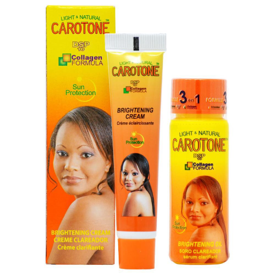 Carotone natural brightening triple action oil and tube cream kit carotone