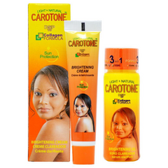 Carotone natural brightening triple action oil and tube cream kit carotone