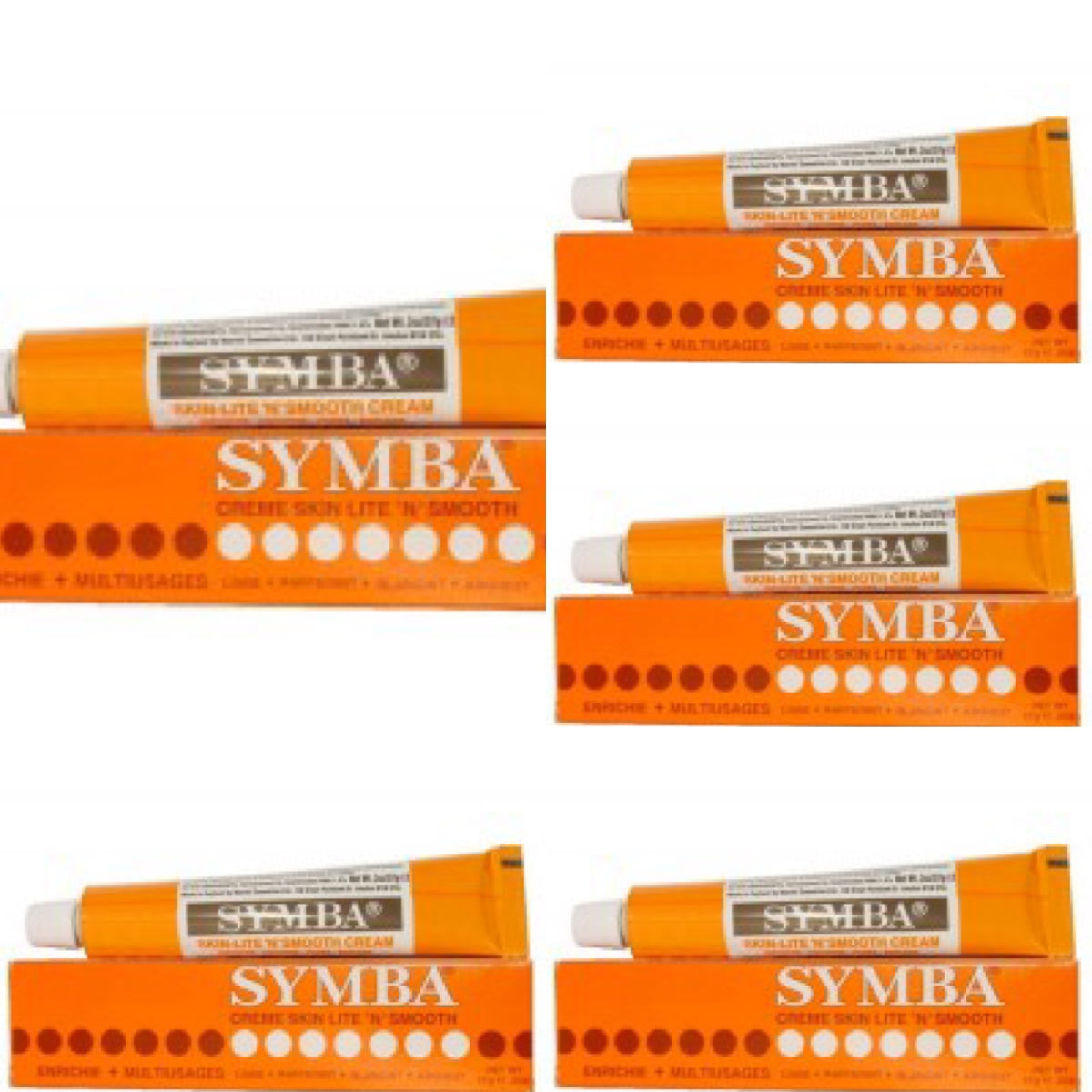 Symba Skin Lite N Smooth Tube Cream 2 oz / 57 g (5 PACK)