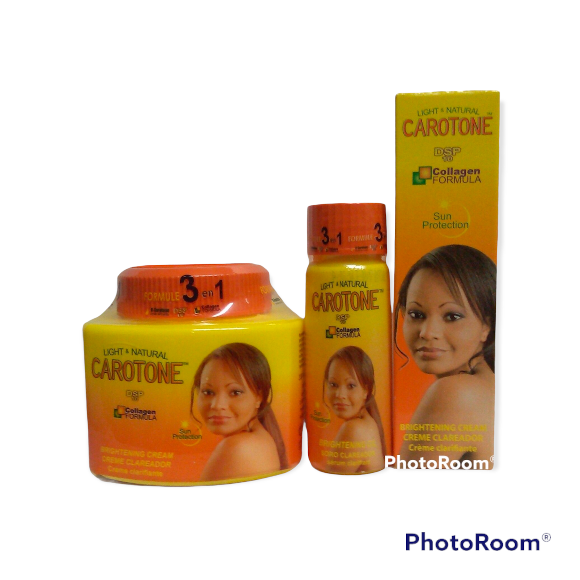 CAROTONE 3 lot! Brightening Jar&Tube Cream and Oil 330ml/CARROT OIL carotone