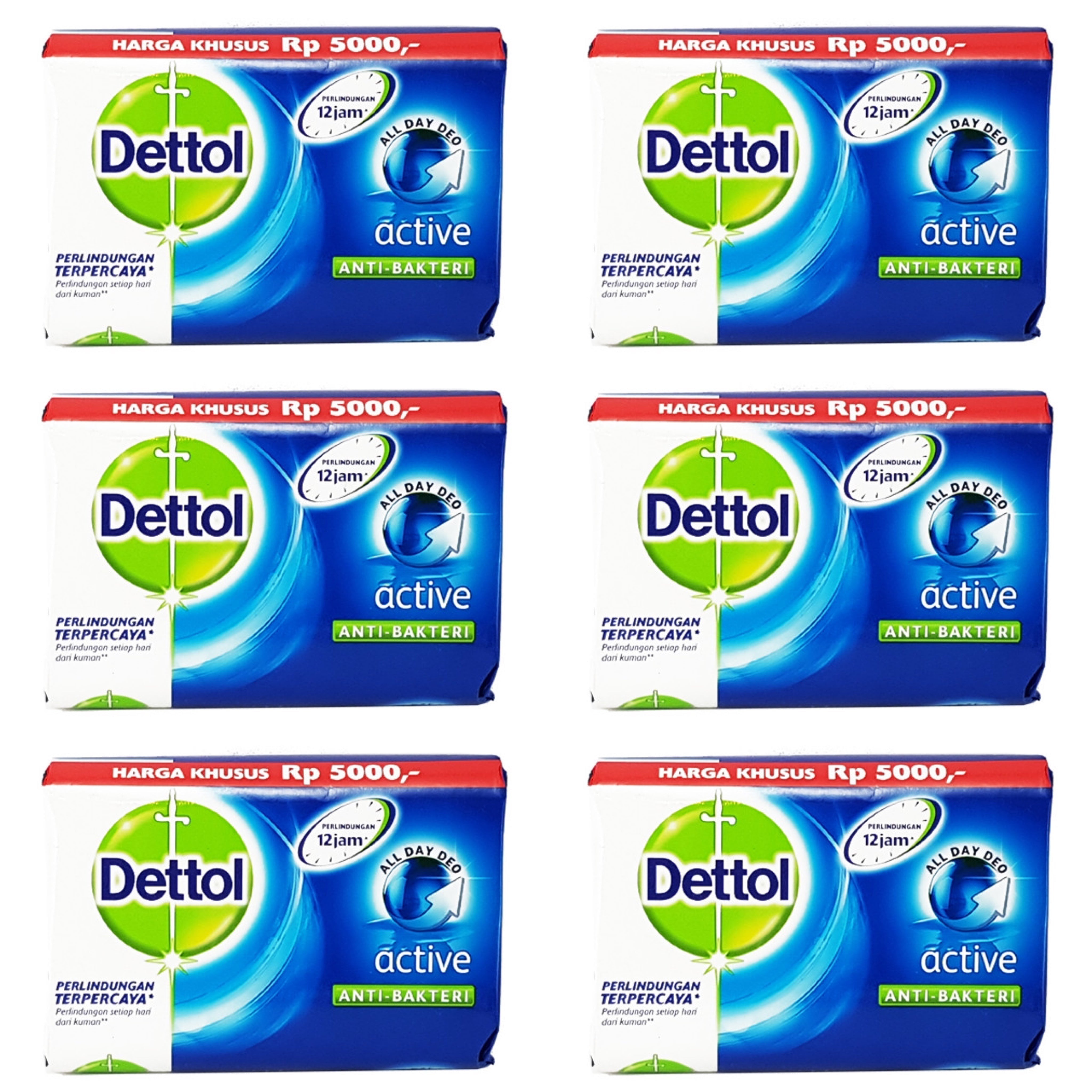 Dettol Anti-bacterial Bar Soap Active - Pack Of 12 Dettol