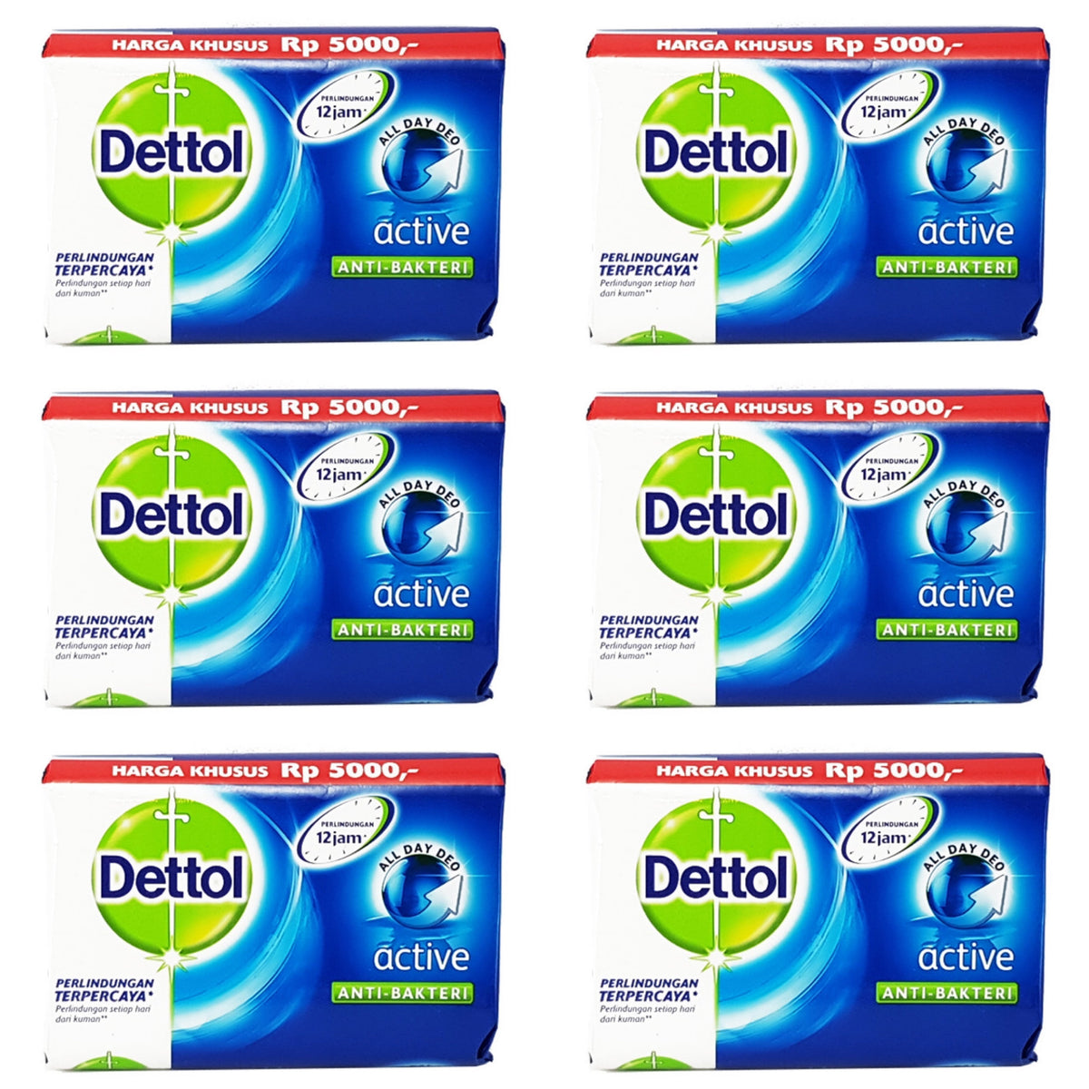 Dettol Anti-bacterial Bar Soap Active - Pack Of 12 Dettol