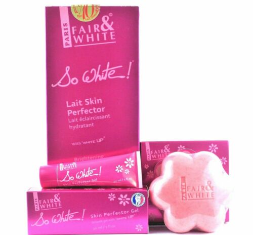 Paris Fair and White So White Body Milk, Soap & Gel (3 Pack Bundle) Fair & White So White